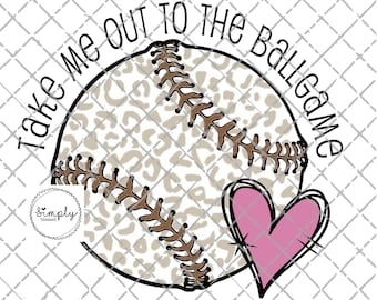 Leopard Baseball PNG: Boho Ballgame Shirt Design, Trendy DTF (Digital Download)