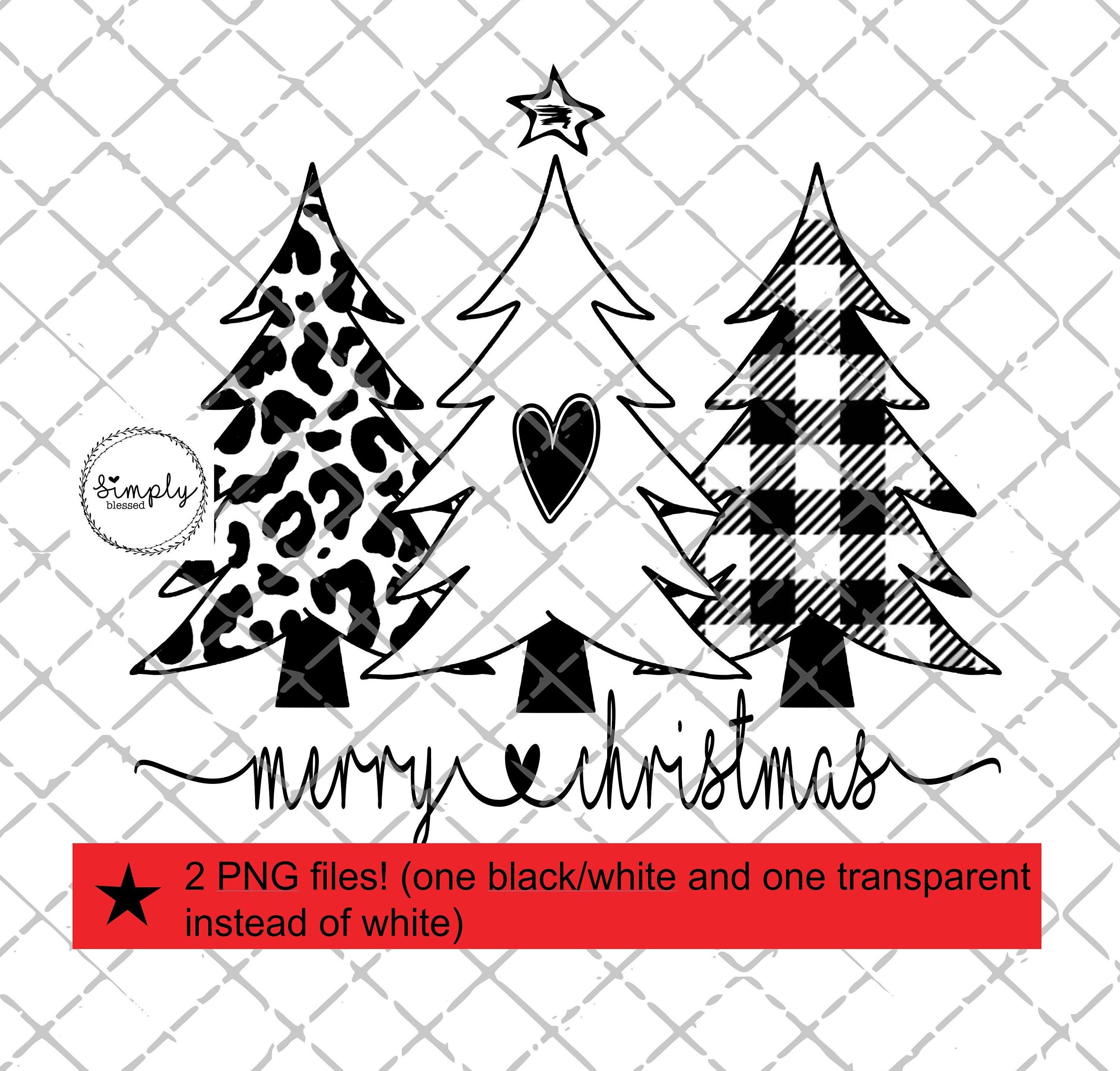 Leopard Christmas trees png - Christmas sublimation design - Christma…