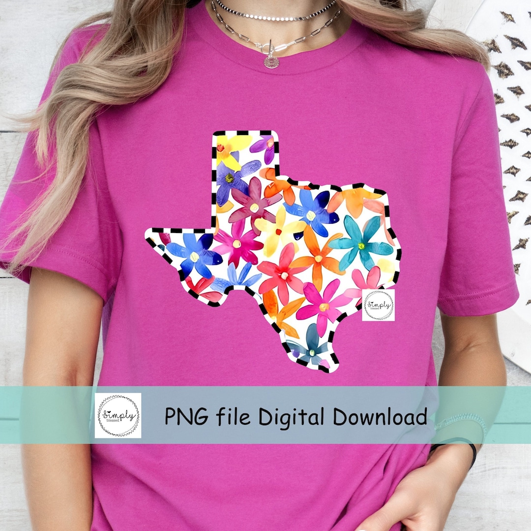 Texas Spring Graphics Texas Png, Texas Floral Spring Shirt Design Download, Texas DTF Png ...