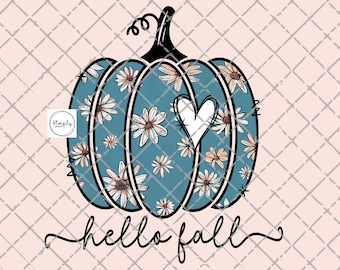 Pumpkin png, Hello Fall Leopard pumpkin boho sublimation design download, fall png, Love Fall PNG, Pumpkin png, Fall Boho Blue, Fall shirt