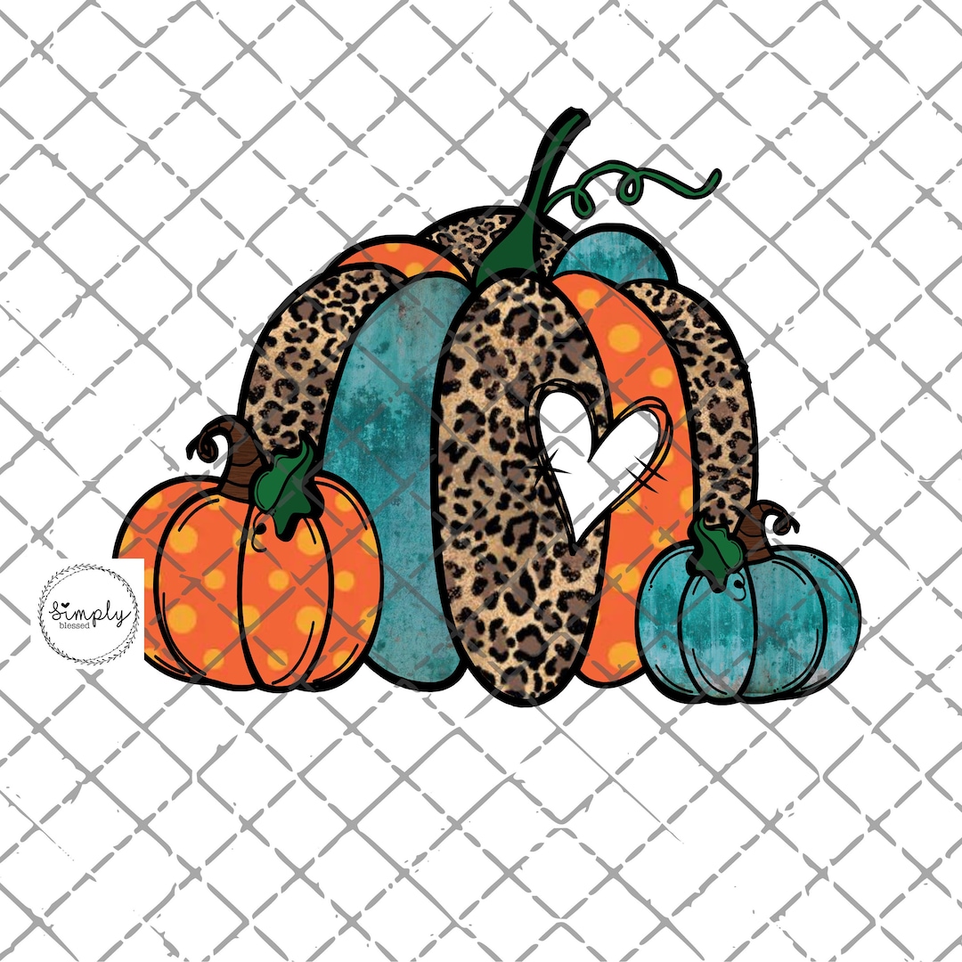 Leopard Pumpkin PNG - Fall Clipart - Pumpkin Sublimation Design - Fall ...