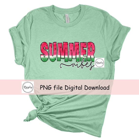Summer Vibes Watermelon PNG: Trendy Shirt Design (Digital Download)