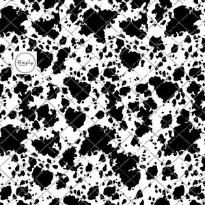 May include: Black and white abstract pattern with a grid overlay. The pattern resembles cowhide with irregular black spots on a white background.