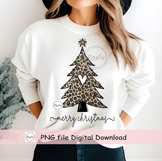 Leopard Christmas tree png - Christmas sublimation design - Christmas Tree clipart - Christmas png - Leopard Merry Christmas download