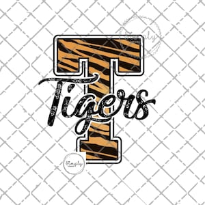 Tigers png, School Spirit Design PNG, School Mascot, Trendy Mascot digital download, sublimation design download, Tigers shirt design