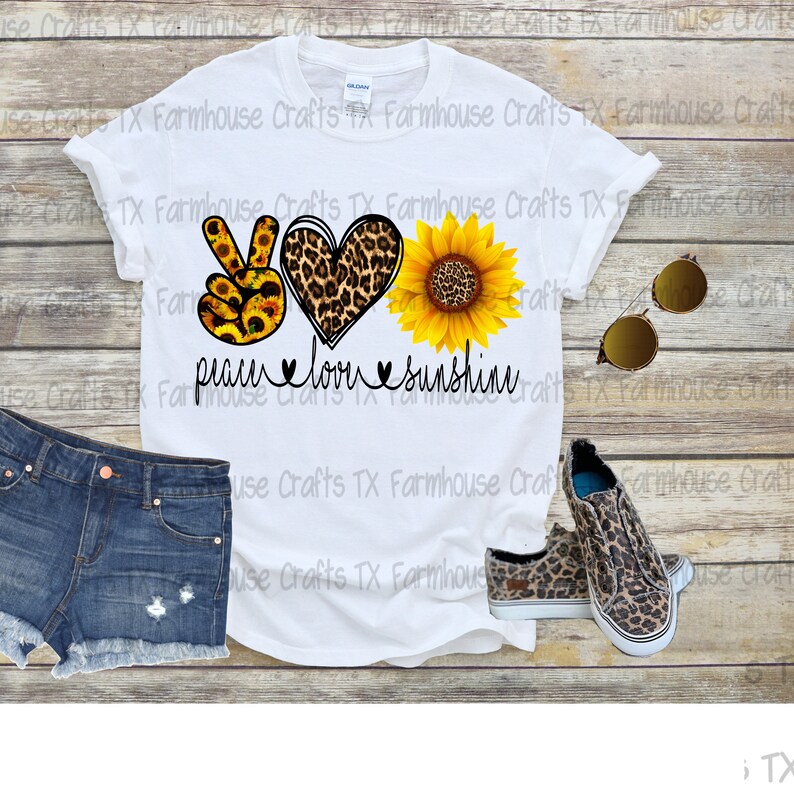 Download Peace love Sunshine sublimation design Sunflower leopard ...