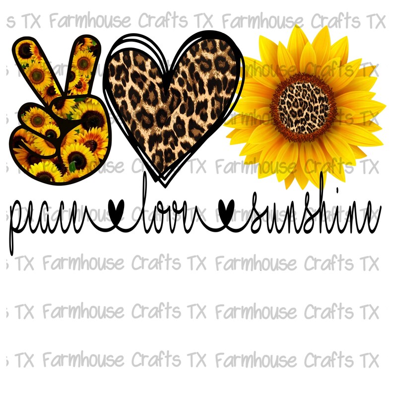 Download Peace love Sunshine sublimation design Sunflower leopard ...