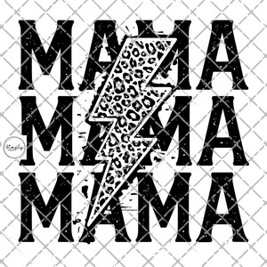 Mama Png, Mama Blitz, Leopardenmuster, Sublimationsdesign, Retro Vintage-Rocker, Grunge, digitales Design, Mama-Shirt-Design, Mama png