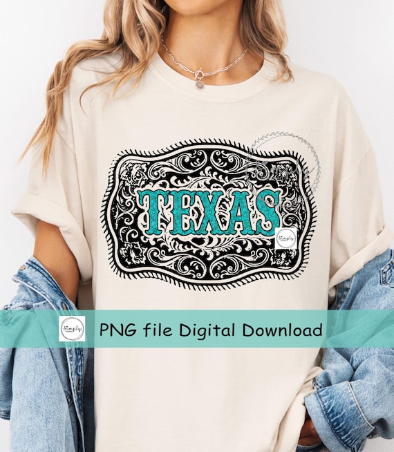 Western PNG, Western Texas shirt design, Buckle Texas Turquoise Png, Cowgirl Rodeo Western sublimation or DTF, Ranch Design, Trendy Country
