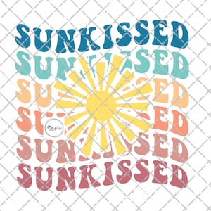 Sunkissed SVG, Summer SVG, Retro Summer png, Beach svg, Lake png, Summer shirt SVG, sublimation design, summer vibes png, Boho summer png