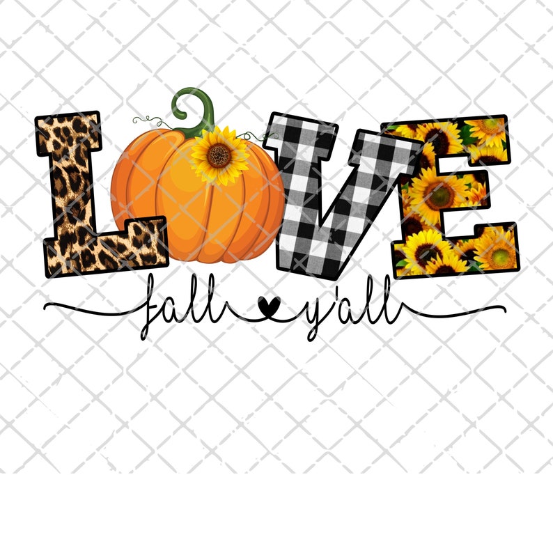 Download Love Fall sublimation design Sunflower leopard | Etsy