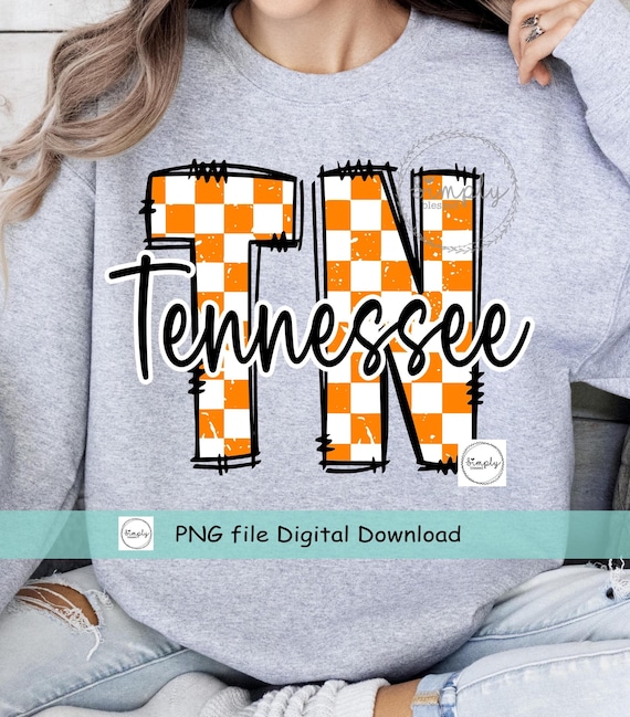 Tennessee shirt design PNG, Orange Tennessee Png, Trendy Tennessee Checkered, Preppy State DTF sublimation, TN State Popular