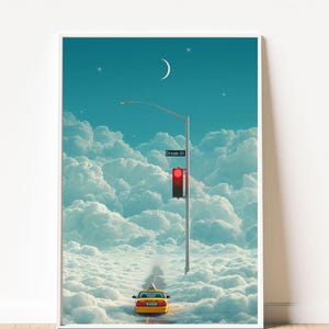 Retro Motel Print, Palm Tree Wall Art, Hiroshi Nagai Style
