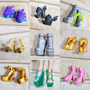 Monster & Ever After Doll Shoes - Clawdeen Wolf Twyla Frankie Stein Madeline Hatter Draculaura Moanica D&#39;kay Abbey Bominable