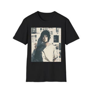 Uchiha Sasuke Unisex T-Shirt Regular Fit Anime Streetwear Graphic Tee Japanese Manga Aesthetic Otaku Gift Top