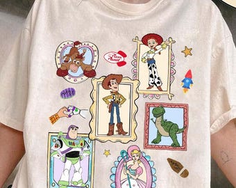 Toy Story 1995 Retro Comfort Colors Shirt, Woody Buzz Lightyear Rex Tee, WDW Dnland Family Vacation 2026 Trip, Dn Pixar Fest