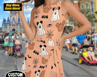 Halloween Mickey And Friends Ghost Tennis Dress, Mickey Minnie Matching Outfits, Mother Daughter Spooky Dress, Halloween Activewear Set