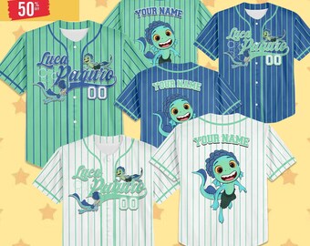 Personalized Lucas Baseball Jersey, Custom Luca Paguro Baseball Jersey, land Baseball Team Outfit Jersey, Birthday Gift