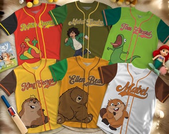 Personalized Wdw Hoppers Baseball Jersey, Tom Lizard Baseball, Hoppers Family Vacation Matching, Wdw Pixar Movie Hoppers Party