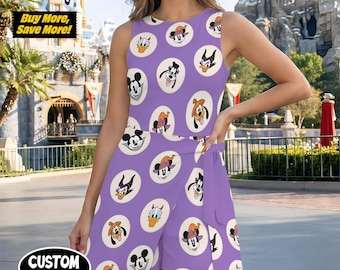 Halloween Mickey And Friends Tennis Dress, Mickey Minnie Matching Outfits, Mother Daughter Spooky Dress, Halloween Activewear Set