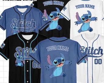 Custom   Lilo and Stitch Stitch Baseball, Custom Kid Youth Adult   Jersey,   Baseball Jersey, Stitch Birthday Gift Stitch Fan