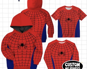 Spider Costume Men 3D T-Shirt, Spider Hero Halloween Party Shirt, Spider Suit Cosplay, Superhero Lover Halloween Group Matching Tee