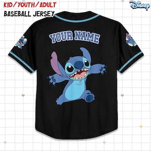 Camiseta de béisbol personalizada de Lilo y Stitch, camiseta personalizada para niños, jóvenes y adultos, camiseta de béisbol, regalo de cumpleaños de Stitch para fans de Stitch imagen 4