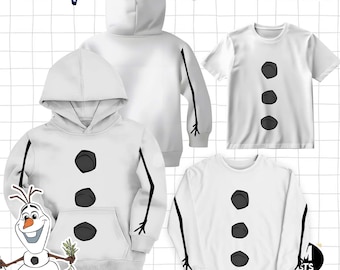 Olaf Coal Buttons Costume Long Sleeve Shirt, Olaf Halloween Costume, World Halloween Costume