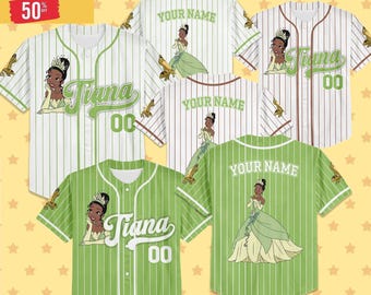 Custom Tiana The Princess and the Frog Baseball Jersey,   Tiana Princess Jersey Shirt, Birthday Gift,   Baseball Fan Lover Gift