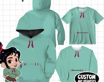 Sugar Rush Racer Costume Tee, Candy Princess Glitch Shirt, Teal Faux Hoodie Print, Run Outfit Cosplay
