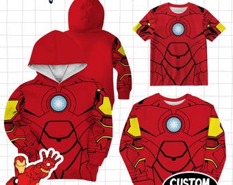 Iron Man Costume Unisex Shirt, Halloween Costume For Family Group T Shirt, American Superhero Halloween Cosplay, Superhero Men