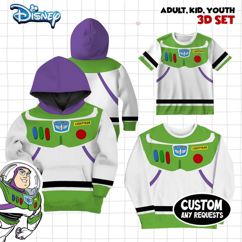 Buzz Lightyear Astronaut Halloween 3D Shirt, Halloween Costume For Kids, Space Toy Story Cosplay Costume Tee, You've Got A Friend In Me Tee image 1