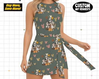 Mickey and Friends Safari Tennis Dress, Disney Animal Kingdom Outfit