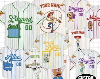 Custom Toy Story 5 Birthday Baseball Jersey,Personalized Name Number Toy Story 5 Tees, Birthday Boy/Girl Gift, Family Matching Trip Tees