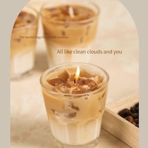 Iced Coffee Jelly Candle – Realistic Vietnamese Coffee Cup, Coffee Scented Soy Wax Candle, Café Latte Home Decor Gift