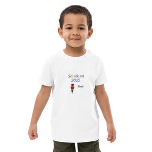 Back to school T-shirt for children made of organic cotton