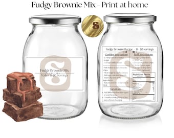 Wydrukuj etykiety z przepisami na mieszankę brownie: Organizacja spiżarni Craftologist (pobierz plik PDF).
