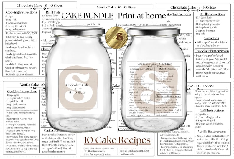 Printable Cake Bundle Mix Recipe Labels: Craftologist Pantry ...