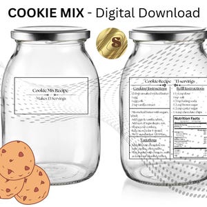 Afdrukbare receptlabels voor koekjesmix: Craftologist Pantry Organization (pdf-download)