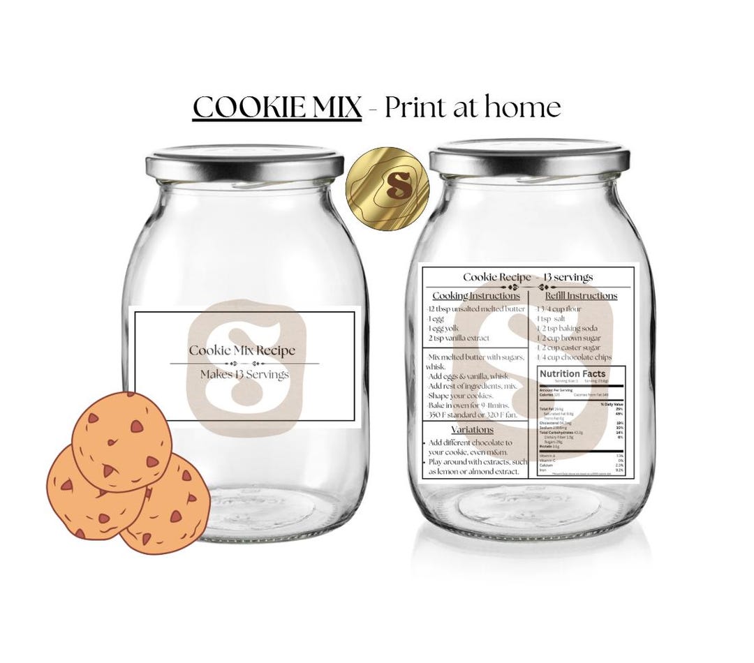 Printable Cookie Mix Recipe Labels: Craftologist Pantry Organization ...