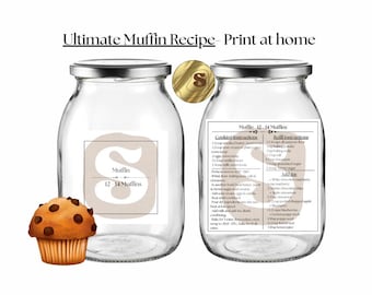 Etiqueta imprimible para la receta de mezcla para muffins: Organización de la despensa de Craftologist (Descarga en PDF)