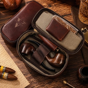 pipe tobacco storage box CONTACTS Full Grain Leather Pouch Smoking Pipe Organizer Humidor Accessories Lighter Holder Tobacco Pipes Travel for 2 Pipes : Health & Household What Is Pipe Tobacco Cellaring?