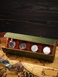 Personalized 4 Slot Watch Roll, PU Leather Travel Watch Case for Men, Custom Monogram Watch Box, Father\u2019s Day Gift, Groomsmen Gift for Him
