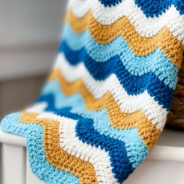 Quick and Easy Crochet Blanket, Crochet Blanket Tutorial , Daisy Cottage Designs, Easy Crochet Patterns, Wavy Crochet Pattern