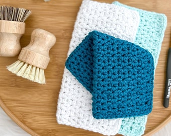 Crochet Washcloth Pattern, Dishcloth Crochet Pattern, Farmhouse Crochet, Crochet Tutorial, Crochet Pattern PDF - Pebble Beach Washcloth