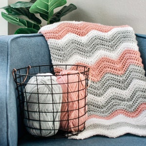 Daisy Cottage Designs Ripple Baby Blanket Crochet Pattern, Classic Crochet Pattern, Easy Crochet Pattern, Zig Zag, Chevron Crochet, Wavy