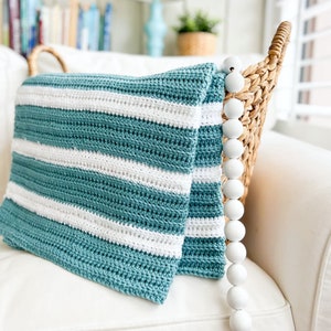 Two Color Blanket Crochet Pattern, Beginner-Friendly Crochet Blanket Pattern, Easy Blanket Crochet Pattern - Soothing Stripes Blanket