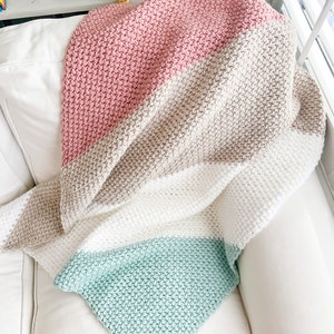 Motif au crochet d'un coin à l'autre, couverture au crochet avec blocs de couleurs, motif au crochet C2C, couverture printanière au crochet - Couverture sorbet Sunrise