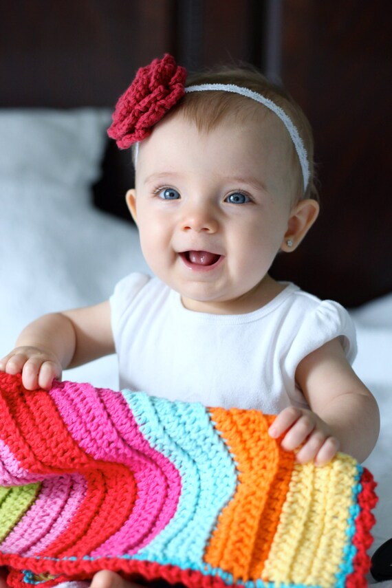 Items similar to Rainbow Baby Blanket, Crochet Baby ...