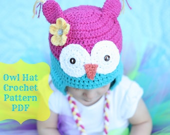 Owl Hat Pattern, Crochet Owl Hat Pattern, Crochet Pattern - Permission to Sell